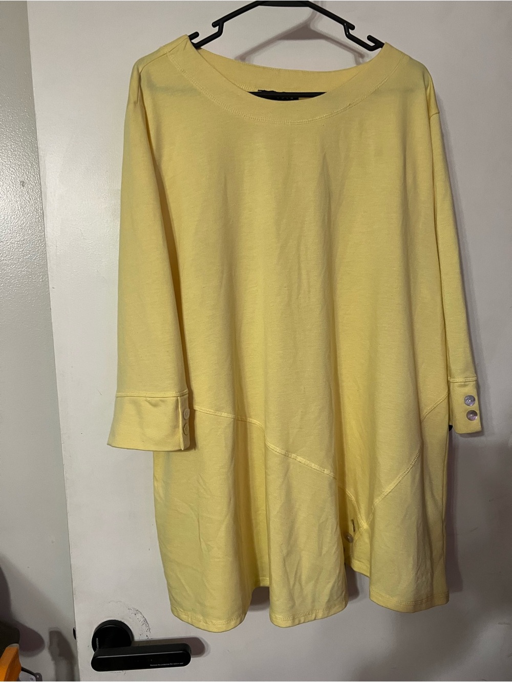 Relaxed Yellow Crew Neck Swing Sweater